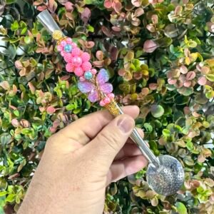 BOMBA INOX DECORADA COM MIÇANGA 22CM